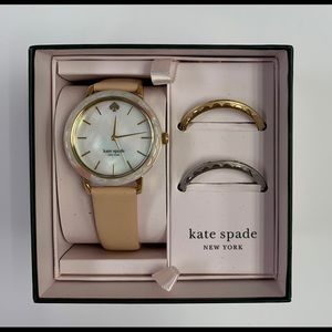 Kate Spade Interchangeable Top Ring Leather Watch